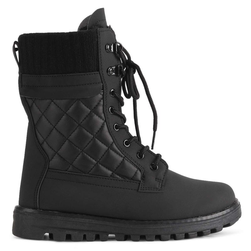 POLAR Womens Memory Foam Outside Pocket Inside Zip Thermal Waterproof Deep Tread Rubber Sole Snow Boots - Black Cardy Mono - EU38/US7 - YC0623 - Image 4